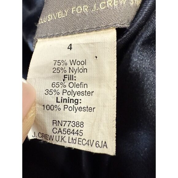 J.Crew Double Cloth Wool Blend Coat 4 Black Italy Fabric Button Front Tailored - Picture 16 of 16